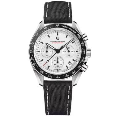 Imagem de TYBERLEY Pagani Design 1701 Relógio de pulso masculino com cronógrafo profissional Japão VK63, movimento de quartzo, lua, aço inoxidável, 100 m, impermeável, casual, analógico, data, Branco-v5-nylon