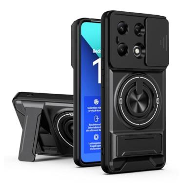 Imagem de SORAKA Capa para Xiaomi Redmi Note 13 4G com suporte,proteção de lente com janela e capa dupla de PC e TPU compatível com suporte magnético para carro