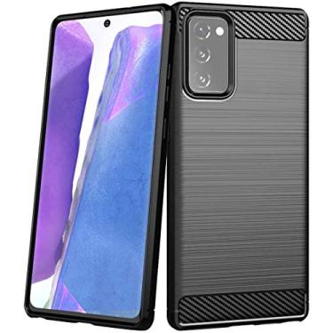 Imagem de Capa Capinha Anti Impacto Para Samsung Galaxy Note 20 com Tela de 6.7" polegadas - Case Com Desenho Fibra De Carbono Shock Queda - Danet (Preto)