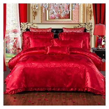 Imagem de Conjunto de quatro papéis capa de colcha de seda Vill seda fio alto arquivo amoreira seda artigo queen conjunto de lençóis (9 king)