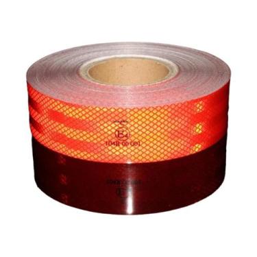 Imagem de Fita Adesiva Refletiva Vermelha, Branca E Amarela 5cm X 5m À Prova d'Á