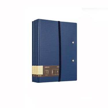 Imagem de Organizador de arquivos, 3 peças, pasta dobrável A5A4, bloco de escrita horizontal multifuncional, pasta de organização de informações comerciais, material de escritório (azul)