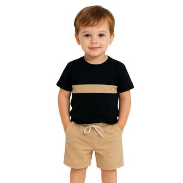 Imagem de Conjunto Infantil Verão Camiseta e Bermuda  Malha Premium 40.1  Menino