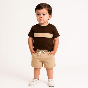 Imagem de Conjunto Infantil Verão Camiseta e Bermuda  Malha Premium 40.1  Menino