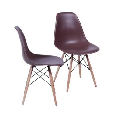 Imagem de Kit 2 Cadeiras DKR Base Madeira (Café)