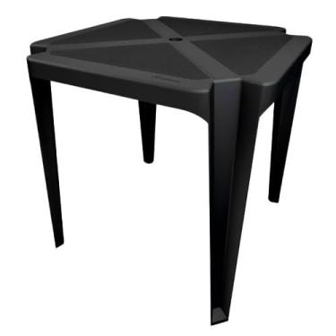 Imagem de Mesa Quadrada de Plástico Durável - Ideal para Bar, Jardim, Cozinha e Sala, Prática e Fácil de Limpar, Versátil para Casa (Preto)