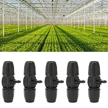Imagem de Conectores de T farpado com trava de 10 peças, conectores de irrigação por gotejamento ABS de 8/27.9 cm a 4/17.8 cm, conectores de irrigação por gotejamento com fivela