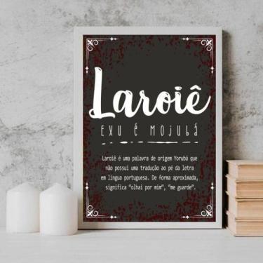 Imagem de Quadro Laroiê Significado 33X24Cm - Com Vidro Branca