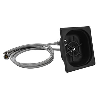 Imagem de Generic Limpador Automático de Lavadora de Copo de Vidro de Aço Inoxidável para Bar Pub Restaurante Hotel, Saída de água de Vários ângulos, Suporte de Copo Hexagonal, 6,93 X 6,38 X 2,56 pol. (Preto)