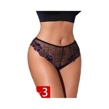 Imagem de Lingerie Floral Sexy De Cintura Baixa Confortável E Respirável Para Mu