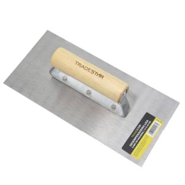 Imagem de Desempenadeira Aço Lisa 12X25Cm Cb Madeira Textura Tradestar