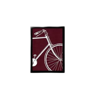 Imagem de Quadro Desenho Bicicleta Fundo Vinho 33X24Cm - Moldura Preta