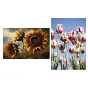 Imagem de Kit 2 Racha Cuca Atividades Para Mente Belas Flores 24 Peças