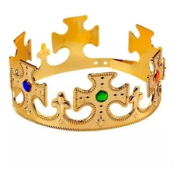 Imagem de Coroa do Rei Cruz - Adereço Real Decorativo Fantasia Carnaval - Genéri