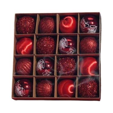 Imagem de Enfeites De Bola De Natal De 6CM, Pacote Com 16 Peças Para Decoração D