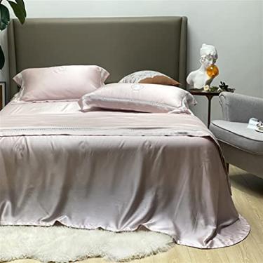 Imagem de Colchas dupla face Tencel verão refrescante colcha de quatro peças lavável na máquina macio gelo seda ar condicionado colcha (cor: rosa, tamanho: 200 * 230 cm) (rosa 200 * 230 cm)