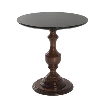 Imagem de Mesa Lateral Decorativa Para Sala de Estar Rialto 70x76 Imbuia/Preto - Gran Belo