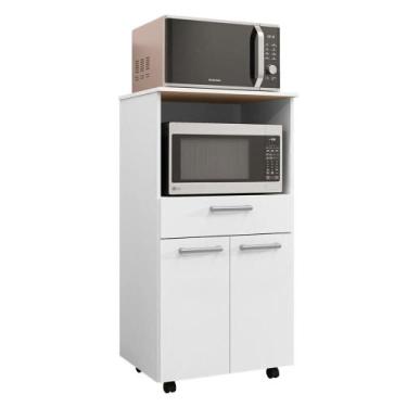 Imagem de Balcão Duplo Duetto Cozinha com 2 Portas 1 Gaveta e Rodízios - Kit's P