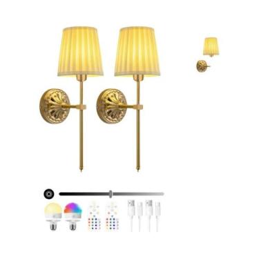 Imagem de Luz De Parede Recarregável Com Controle Remoto, Regulável, 15 Cores Pa