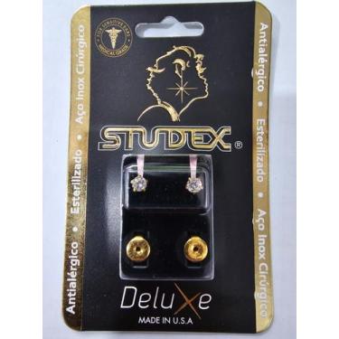 Imagem de Brinco deluxe - zircônia grande dourado l100y - STUDEX