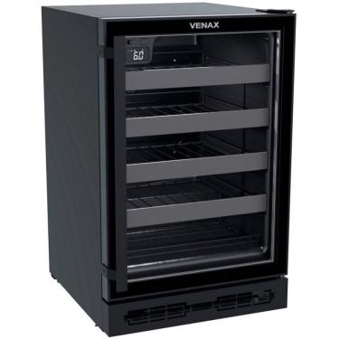 Imagem de Adega De Embutir Venax Cave In 100l 24 Garrafas Preto Fosco Porta De Vidro Led Branco 220V