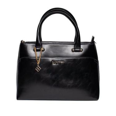 Imagem de Bolsa Feminina Rafitthy Tote Média Verniz Preto, Preto, Único