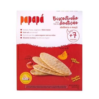 Imagem de Papapá, Biscoitinho para Fase de Dentição, Sabor Abóbora & Maçã, 36g, Sem Corantes, Sem Conservantes Artificiais
