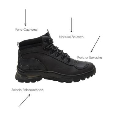 Imagem de Coturno Adventure Masculino Motoqueiro Bota Preta - WEST LINE, 39, Pre