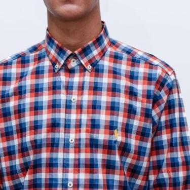 Imagem de Camisa Social Masculina Ralph Lauren Xadrez Laranja Escuro-Masculino