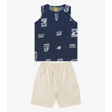 Imagem de Conjunto Bermuda com Regata Menino Rovi Kids Azul, 1, Azul