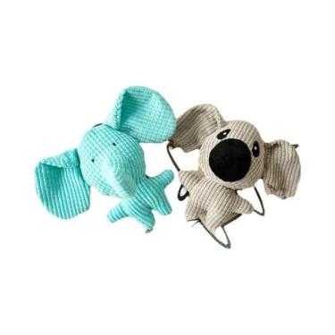 Imagem de Brinquedos De Pelúcia Fofos Com Apito Para Pets, 2 Peças (Vaca, Coelho