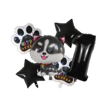 Imagem de Balões De Hélio Corgi Husky 6pcs, Decoração De Festa De Aniversário E 