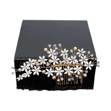 Imagem de Pentes De Cabelo De Noiva Com Pérolas De Cristal, Grampos E Joias Tran