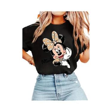 Imagem de Camiseta Feminina Com Estampa De Bolinhas E Laço Disney Casual Com Gol