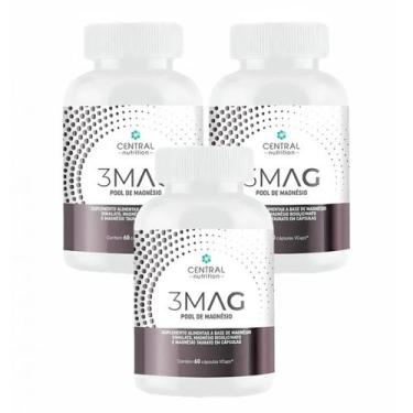 Imagem de 3x 3 Mag Magnesio Quelato Taurato Dimalato Central Nutrition, Sem Sabo