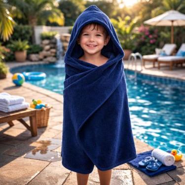 Imagem de Toalha de Banho e Praia Infantil Criança Menina Menino Tecido Liso Kid
