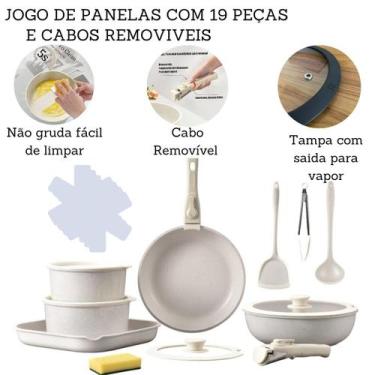 Imagem de Jogo De Panelas 5 Peças Antiaderente Indução Gás Conjunto Revestido Ce