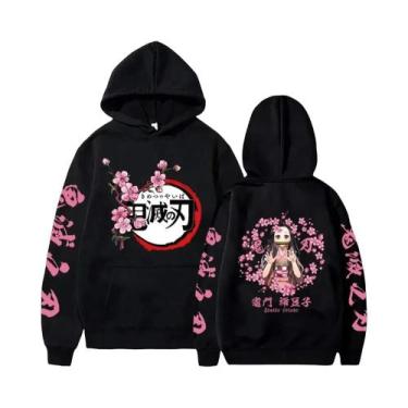 Imagem de Moletom Feminino plus Size Harajuku Demon Slayer Nezuko Com Estampa Gr