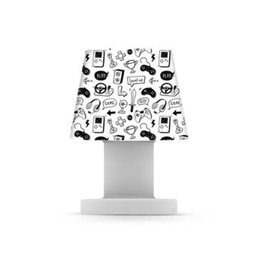 Imagem de Luminária Abajur De Mesa Pequena Game Black And White