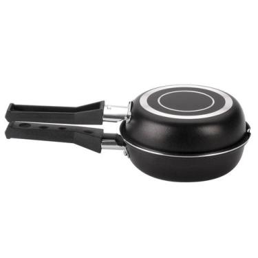 Imagem de Frigideira Dupla Antiadarente de Alumínio 14cm Hambúrguer e Omeleteira