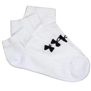 Imagem de Kit Meia Under Armour Cano Curto Core Cotton Unissex, 34 ao 39, Branco