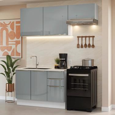 Imagem de Armário de Cozinha Compacta 180 cm Branco/Cinza Lux Madesa 02