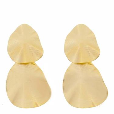 Imagem de Brinco maria paula texturizado folheado a ouro 18k - Piuka, Dourado, 6