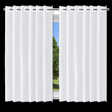 Imagem de Cortina Blackout Branco com Ilhós 280x220cm - Vida Pratika