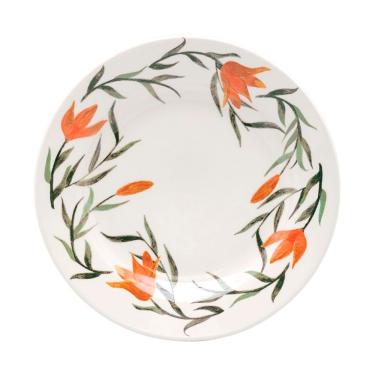 Imagem de Kit 8 Pratos De Sobremesa Biona Lírios Oxford® Cerâmica 18cm