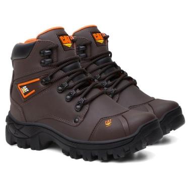 Imagem de Bota Coturno Masculino Couro Legítimo Biqueira Pvc Com C.A - Cat Prime