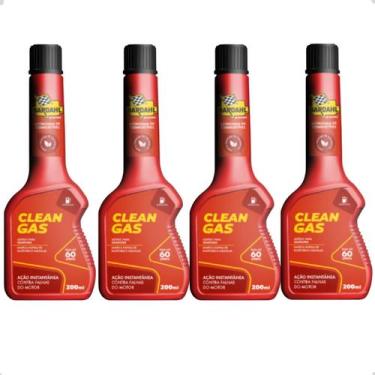 Imagem de Kit 4 Aditivo Para Gasolina Bardahl Clean Gas 200ml 4 Unidades, Frasco