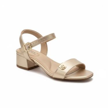 Imagem de Sandalia Modare Feminino Dourado Brilhante Salto Bloco -, Dourado, Cam