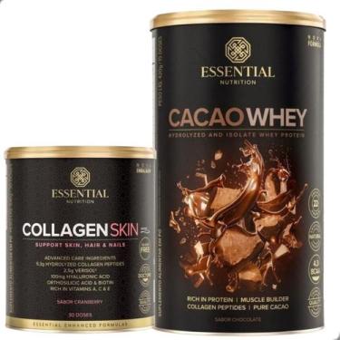Imagem de Kit Cacao Whey Protein 450g + Collagen Skin Cranberry 330g Essential -