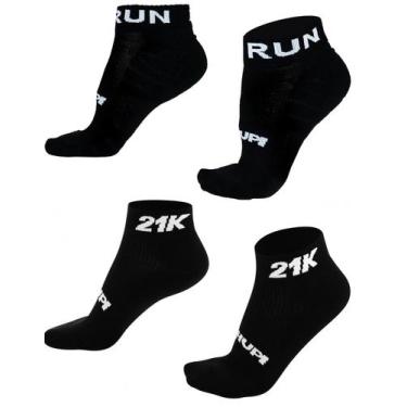 Imagem de Kit 02 Pares Meia Corrida HUPI Pro Running 21K 36-42, Preto